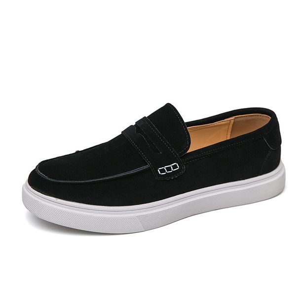 New Plus Size Suede For Men Fashion Show Slip-On Leather Shoes Men's Unique Business Casual Sneakers_vogvips.com