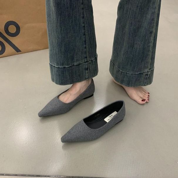 2025 Gentle Wind Evening One Step Stepping, Shallow Mouth, Pointed Scoop Shoes, Versatile, Non Tiring, Commuting, Flat_vogvips.com
