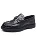 Euro Step Spring New Formal Breathable Non-Slip Genuine Leather Thick-Soled Loafers Men's Business Casual Shoes_vogvips.com