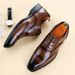 Blok Leather British Style Business Formal Shoes Winter Men's Soft Soled Casual Leathershoes_vogvips.com