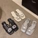 Fashion Square Rhinestone Flat Flip-Flops 2025 Spring Summer Outdoor Beach Fairy Style Refreshing Sandals_vogvips.com