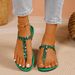 Cross-Border Foreign Trade Summer Clip-Toe Vacation Roman High-End Rhinestone Chain Beach Women's Flat Sandals Slippers_vogvips.com