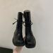 Chunky Heel French British Style Lace-up Martin Boots For Women 2025 Autumn New Model_vogvips.com