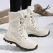 Snow Boots For Women In Winter, Lightweight, High Top, Warm, Plush, Waterproof, Anti Slip, Outdoor Skiing Cotton Shoes_vogvips.com