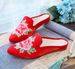 Slippers Pointed Tips, Fashionable Paired With Qipao, Peony Flower Embroidered Fabric Slippers, Women's, And Cloth_vogvips.com