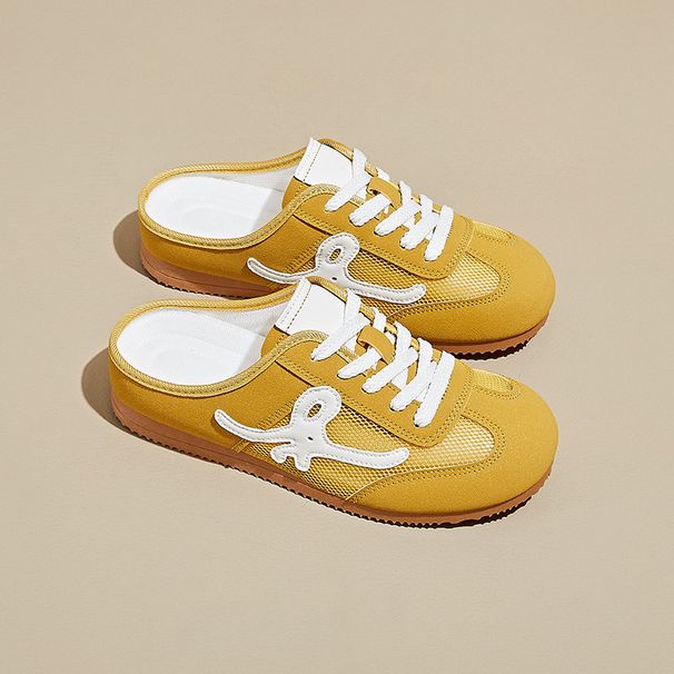 Half-todd Training Little White Shoes Women's Mesh Breathable Student Casual Shoes_vogvips.com