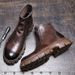 European Warm Series New Fleece-Lined For Men High-Top Leather Shoes British Men's Martin Trendy Motorcycle Boots_vogvips.com