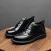 European Warm Series Men's Martin Autumn Winter Fashion Genuine Thick Sole Casual Versatile Short Boots Trendy High-top Leather Shoes For Men_vogvips.com
