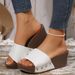 Summer Women's Platform Wedge Slides - Wide Width One Strap Chunky Sole Sandals For Casual Comfort_vogvips.com
