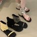 2026 Spring/Summer New Shoes: Women's Cowhide Suede Round-Toe Open-Toe Strap High-Top Flat Beach Sandals_vogvips.com