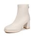 2025 French Style Ankle High Stretch Slim Chunky Heel Platform Single Martin Boots For Women To Pair With Dresses_vogvips.com