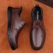 Leather Shoes Dress Casual Shoes Low-top Lace-up Leather Surface Foot Cover Round Head Work Men's Shoes_vogvips.com