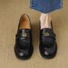 Super Soft Black Camellia Loafers 2025 Spring Autumn New British Style Slip-On Thick Sole Women's Shoes_vogvips.com