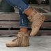 Autumn Winter New Tassel Short Flat Hidden Heel Suede Student Single Boots Casual Fashion Versatile Women's Shoes_vogvips.com