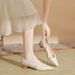 Women's Shoes Shoes For Women, Daily Wear, Apricot Bridesmaid Shoes, Fashionable And Elegant High Heels For Women, Thick Heels, Maternity Shoes_vogvips.com