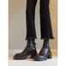 Instant Dispatch~ Chunky Short For Women 2024 Autumn Winter New British Style Thick Sole High Heel Stretch Slim Martin_vogvips.com