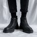 Brock Chelsea Boots Men's Genuine Leather Martin Boots High-top Leather Shoes Thick-soled Heightening Style Retro Zhongbang Short Boots_vogvips.com