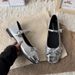 Silver Light Mouth Ballet Flat Shoes Women's Skirt French Round Head Mary Jane Shoes_vogvips.com