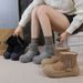 Fleece Thickened Open Smile Snow Boots Men And Women Ugly Cute Big Head Martin Boots Thermal Cotton Shoes_vogvips.com