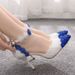 Women's Shoes 9cm color matching blue and white lace flower banquet stage sandals stiletto sandals female dance cheongsam pointed sandals_vogvips.com
