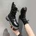 White British Martin Boots For Women, Thin And Small, Thick-soled Heightening Lace-up Versatile Short Boots_vogvips.com
