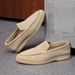 Euro Step Men's Loafers Spring And Autumn Classic Simple Comfortable Genuine Leather Suede Slip-On Casual Shoes_vogvips.com