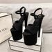 Round Toe Waterproof Platform Fashion New Thin Heel Super High Heel Casual Velvet Fashion Sandals Women's Flats_vogvips.com