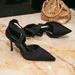 Women's High Heel Sandals Black Fashion Pointed Cross Strap Stiletto Pointed High Heels_vogvips.com