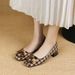 Spot Metal Buckle Casual Single Shoes Women 2023 Summer New Shallow Mouth Thick Heel Houndstooth Women's Shoes Low Top High Heels_vogvips.com