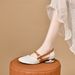 Round Toe Sandals For Women 2024 Summer New Korean Style Low Heel Hollow Sandals Perforated Shoes Color Matching Shallow Mouth Flat Sandals_vogvips.com