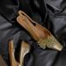 Sheepskin Version Temperament Metal Flower Thick Heel Closed Toe Sandals Women's Back Hollow Shallow Square Toe Mary Jane Single Shoes_vogvips.com
