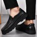 Embossed Crocodile Pattern Men's Shoes Large Size Foot Cover Casual Men's Leather Shoes Dad Shoes_vogvips.com