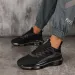 Unisex Leather Sandals Mules Black Embroidery Slip On Comfort Elastic Breathable_vogvips.com