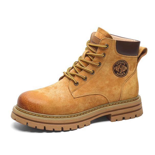 American Retro Locomotive Martin Boots Men's And Women's Velvet Platform-soled Couple's Tooling Boots Trendy Shoes_vogvips.com