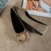 Women's Metal Decor Flat Shoes, Elegant Pointed Toe Slip On Shoes, Comfortable Walking Shoes_vogvips.com