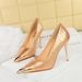 High-heeled stiletto metal pointed crack women's party heels_vogvips.com