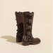 Suede Cowhide Suede MIU Family Knight Belt Buckle High, Knee Length Boots, Brown Western Cowboy Boots_vogvips.com