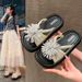 2026 New Popular Flower Rhinestone Sandals For Women, Outdoor Wear, Thick-Soled, Height-Increasing, Non-Slip,_vogvips.com