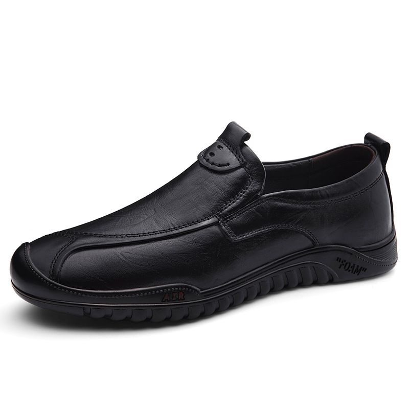Men's Shoes Outdoor Tooling Leather Shoes Low-top Foot Bag Head Leather Surface Dress Loafer Casual Shoes_vogvips.com