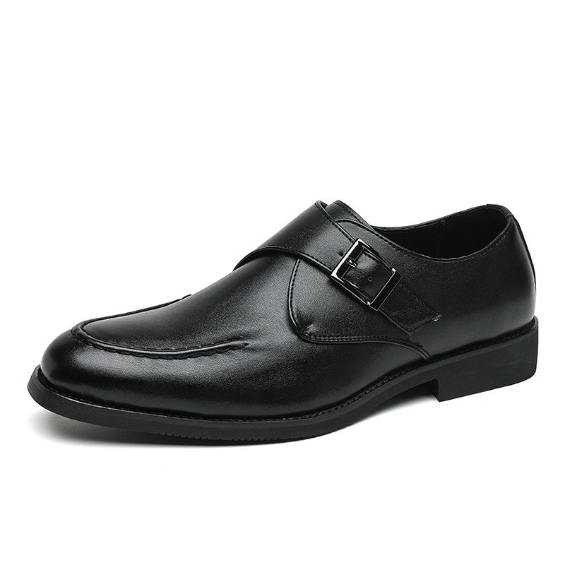 2024 Spring And Autumn New British Style Buckle Slip On Business Leather Shoes Men's Formal Shoes Office Professional Men's Shoes_vogvips.com