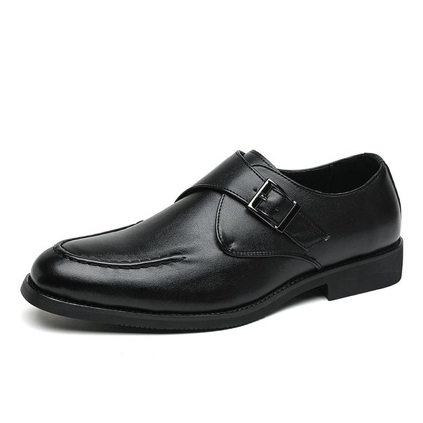2024 Spring And Autumn New British Style Buckle Slip On Business Leather Shoes Men's Formal Shoes Office Professional Men's Shoes_vogvips.com