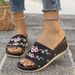 Women's Shoes Casual Wedge Heel Flower Shoes Beach Vacation Sandals Women Summer Seaside Outdoor Wear Slippers_vogvips.com