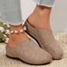 Women's Thick Soled Slip-On Embroidered Slippers Autumn New Style plus Size Closed Toe Lazy Wedge Heel Half Slippers_vogvips.com