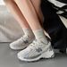 Color Matching Lace-up Casual Shoes Breathable Running Shoes Women's Sports Versatile Dad Shoes_vogvips.com