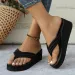 Clip Toe Platform Slippers For Women EVA Solid Color Lightweight Wedges Flip Ps Woman Thick Bottom Non-Slip Slides Beach_vogvips.com