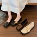 Square-toed Loafers 2025 New Model French Retro Gentle Flat Casual Leather Soft Sole Mary Jane Shoes_vogvips.com