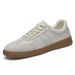 First Layer Pigskin Men's Shoes Board Shoes Men's Sports And Leisure Shoes Men's Mesh Round Head Lace-up Small White_vogvips.com