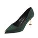 Korean Style Versatile Shoes Autumn Metal Mid Heel Commuter Pointed Toe Shallow Mouth Black High Heels Women's_vogvips.com