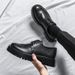 Men's Shoes Teenagers' Thick Soled Fashionable Men's Shoes, New Style Brogue Big Head Leather Shoes, Low Top Outdoor Lace Up Fashionable Casual Shoes_vogvips.com