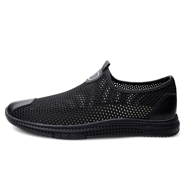 Men's Breathable Mesh Slip On Shoes Summer Hollow Out Casual Walking Shoe Non-slip Rubber Sole Lightweight Comfortable_vogvips.com